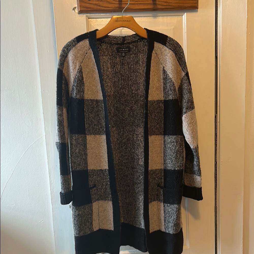 Plaid Open Front Cardigan